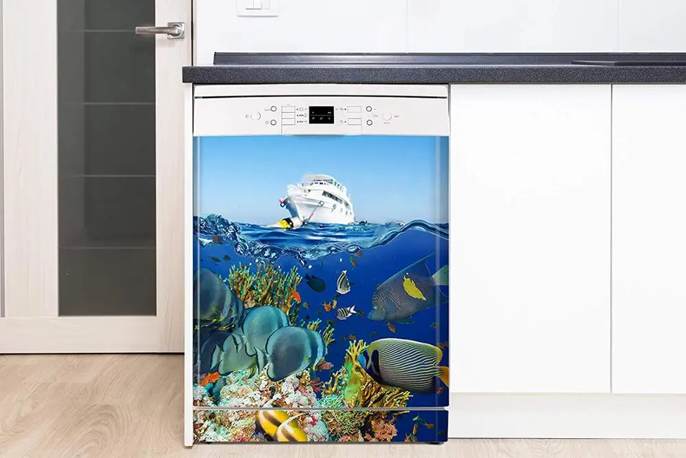 Оптовая продажа 3D посудомоечная машина холодильник замораживание Стикеры