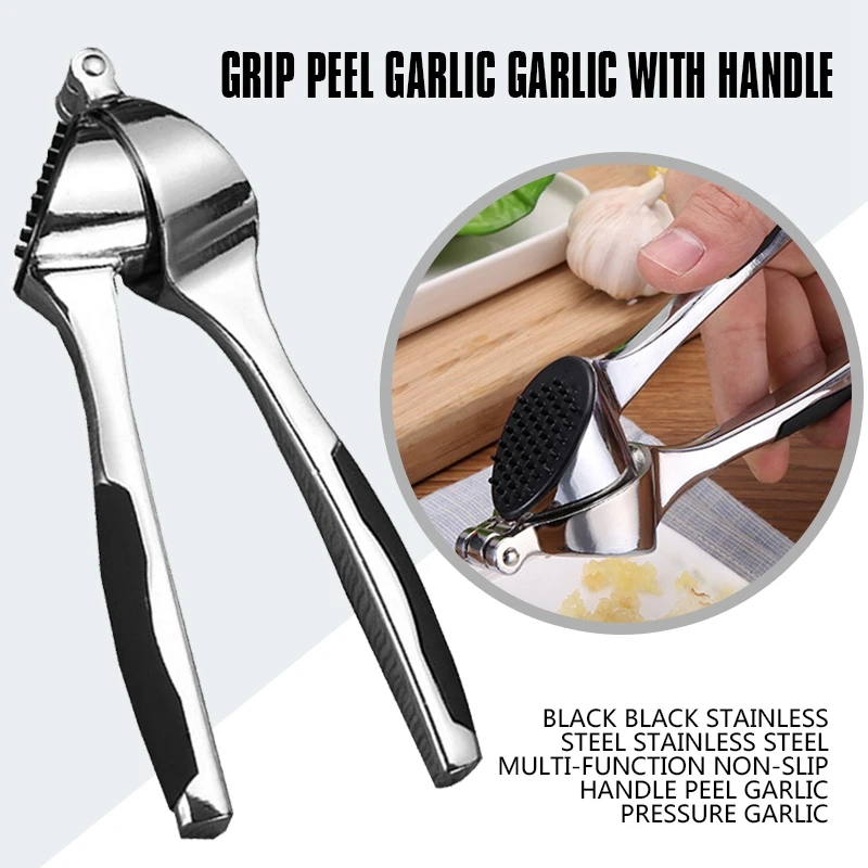 Multifunction Stainless Steel Garlic Press Ginger Squeeze Crusher Slicer Tool |