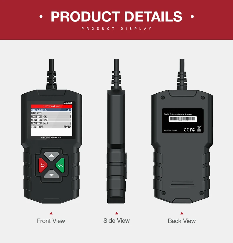 YA101 YA201 OBD2 сканер OBD II автоматический считыватель кодов автомобильный диагностический инструмент PK obdlink easydiag OM123 CR319 AD310 ELM327 V1.5 инструмент сканирования