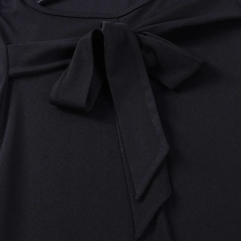 

Celebrity Club Black Backless Bandage Dress For Women Party Night Sexy Round Neck Long Sleeve Cocktail Dress