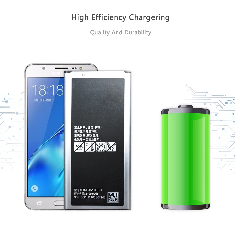 Для samsung J5 Батарея для samsung Galaxy J5 Edition J5 J510 J510FN J510F J510G J510Y J510M EB-BJ510CBC 3100 мА-ч