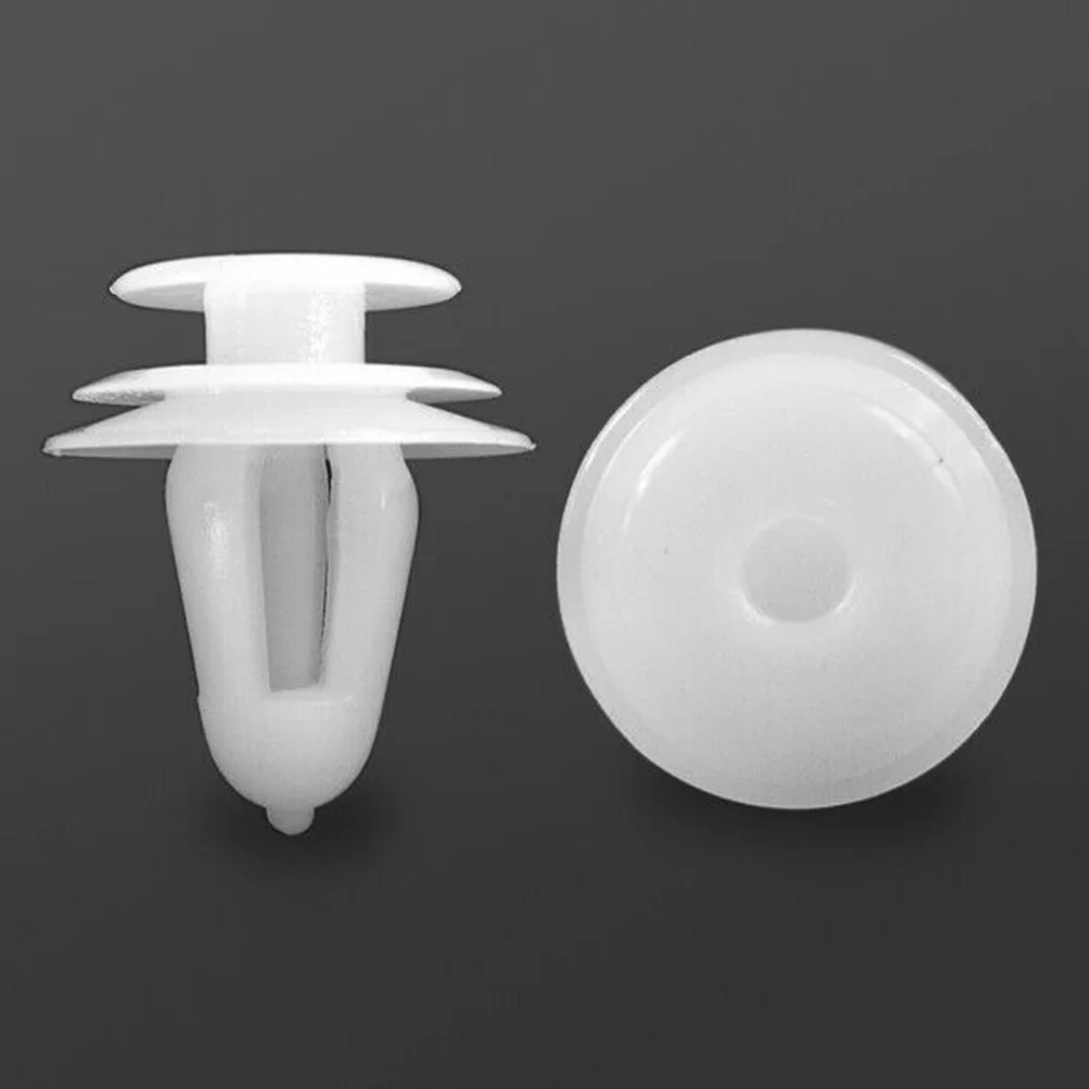 

100Pcs Fixed clip White Plastic Rivet Retainer Push Type 9mm Hole Bumper