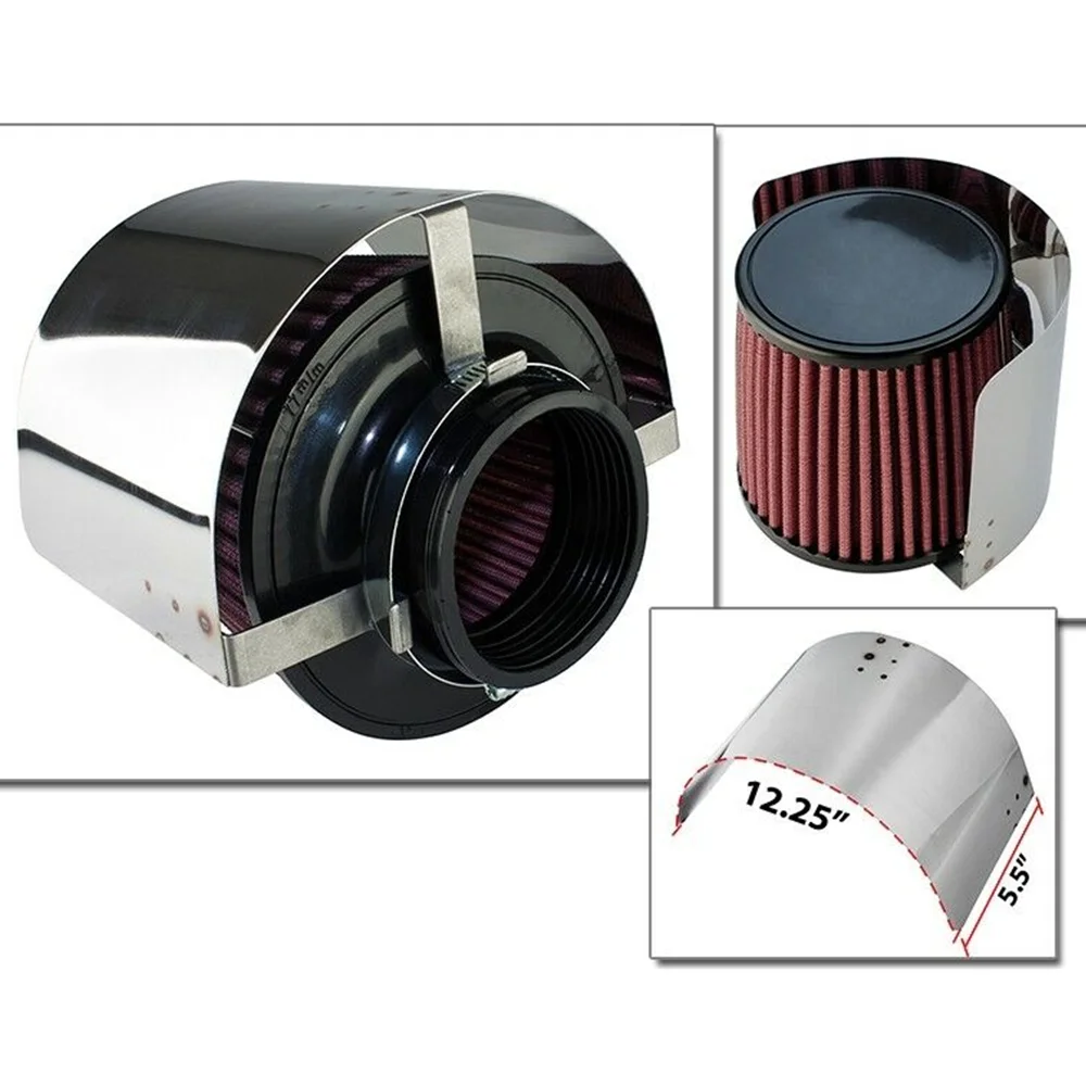 

Universal Filter Air Intake Heat Shield T304 Stainless Steel 2.5" 2.75" 3" 3.25"3.5"Heat Resistance Easy to Install Car Supplies