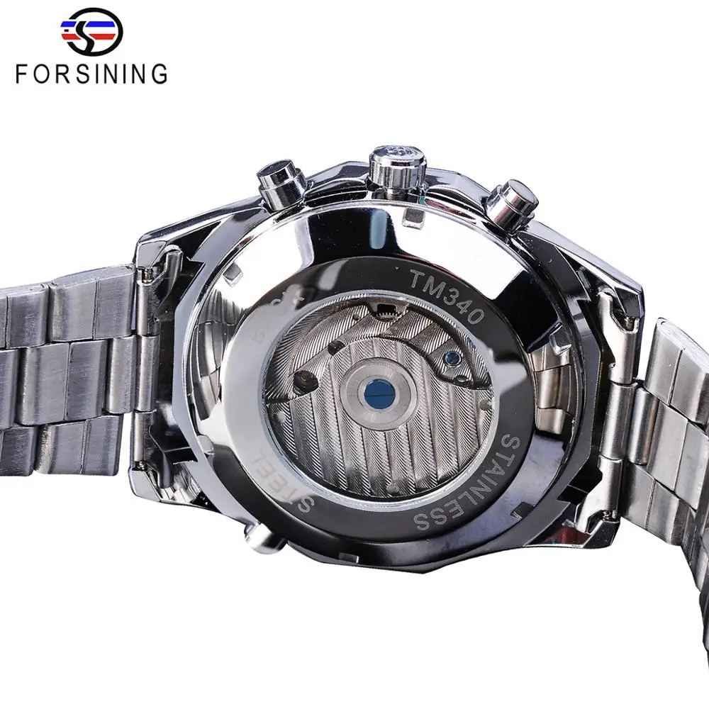 Forsining механические часы Топ бренд класса люкс автоматические наручные серебро
