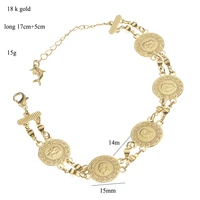 new copper alloy chain bracelets turkish totem women charm bracelets gold plating coin jewelry middle east fashion jewellery