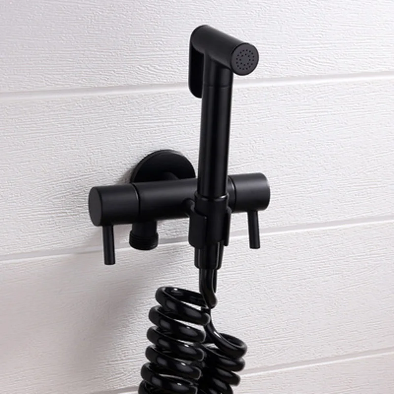 Ручной Туалет Биде Распылитель набор латунный ручной черный кран для ванной