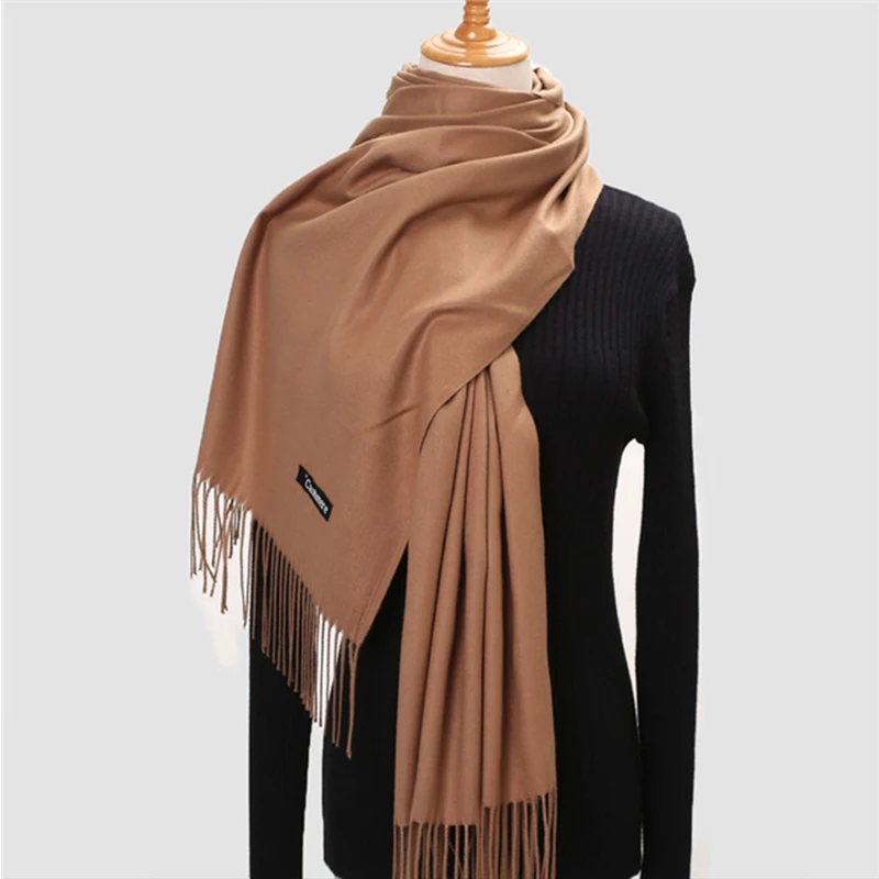 250G Color 40 Женский кашемировый шарф, унисекс, толстые теплые зимние шарфы, Femme, Пашмина, платок, Шерстяной палантин, длинный, для джентльмена, деловой, шарфы - Цвет: 250G Color 40
