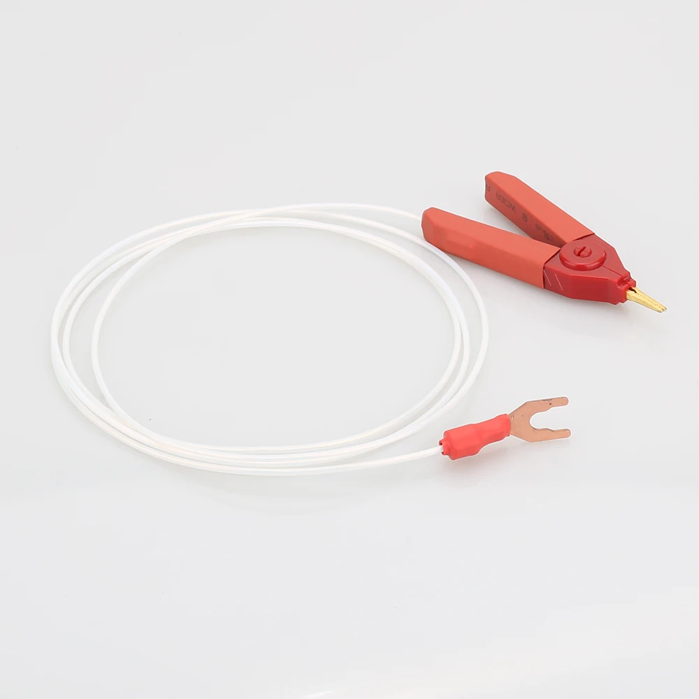 HIFI стерлингового серебра Аудио Кабель Spade к Аллигатор Кабельный штекер для GND