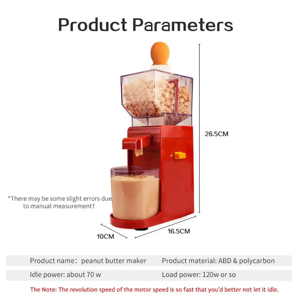 

Mini Peanut Grinder Peanut Cashews Hazelnuts Nuts Sunflower Seeds Electric Grinder Self-making Peanut Butte Household Grain Mill