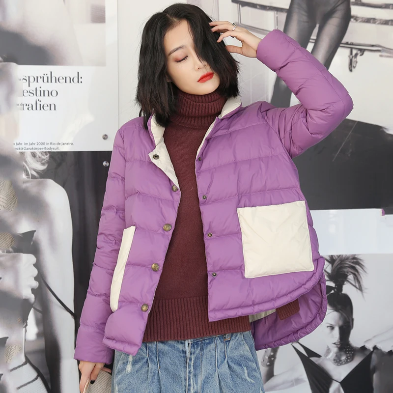 Fitaylor Новая зимняя Женская Ультра Легкая короткая куртка-пуховик в винтажном