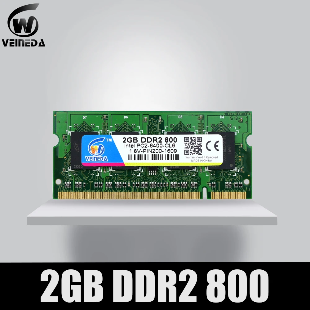 VEINEDA оперативная память DDR2 2 ГБ 4 800 МГц ноутбука Гб ddr PC2 6400 для Материнская плата NON
