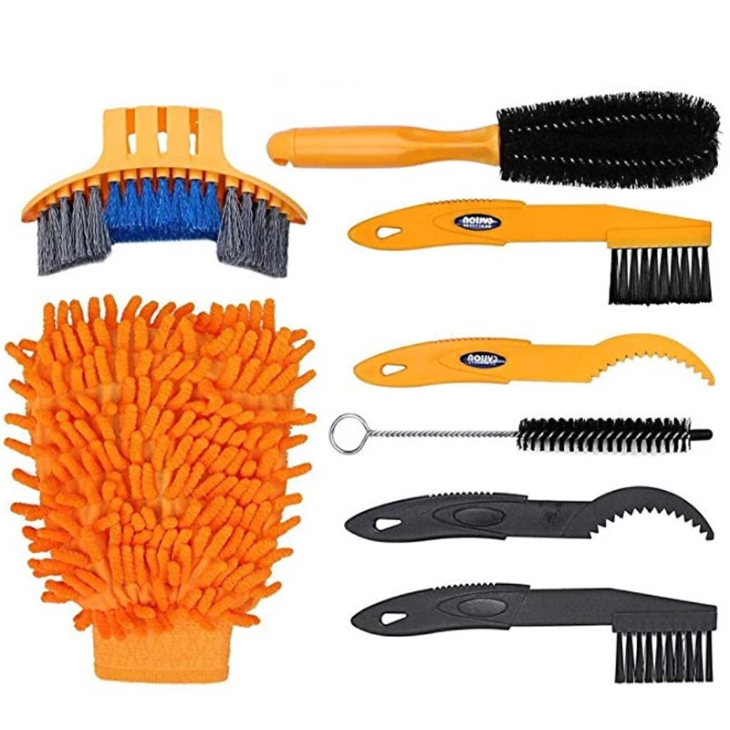 Набор для чистки велосипедной цепи щетки шин набор инструментов перчатка