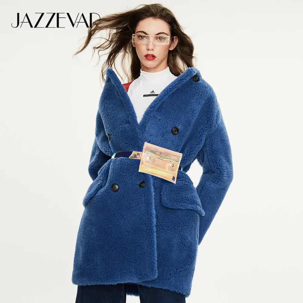 JAZZEVAR 2019 Зимнее новое поступление пальто с мехом женская одежда высокое качество