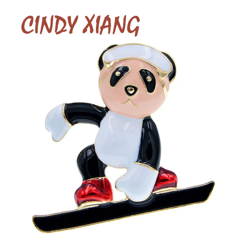 CINDY XIANG брошь в виде медведя для катания на коньках Милая булавка форме животного