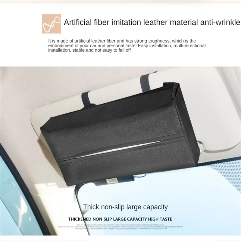 

Buy One Get One Car Black Tissue Box Pu Roof Rear Seat Back Suspension Multifunctional Tissue Box Car Decoration