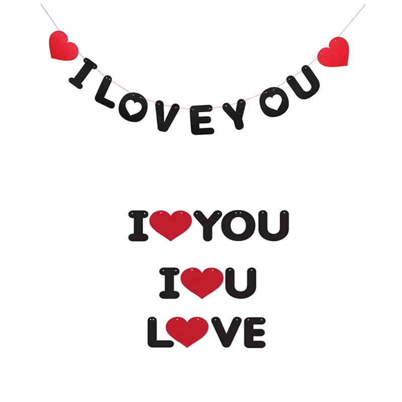 Новинка 10 шт. подвеска-гирлянда из нетканого материала с надписью I Love You реквизит