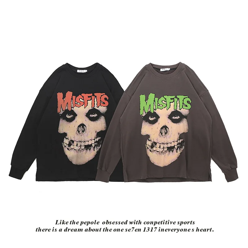 Свободный свитер из чистого хлопка с длинным рукавом и круглым вырезом | Женская