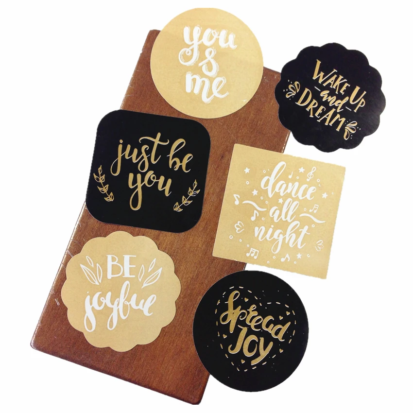 80pcs/lot English Greetings Blessing Best Wishes Gloss Seal Label Sticker DIY Diary Decoration vintage slogan | Канцтовары для