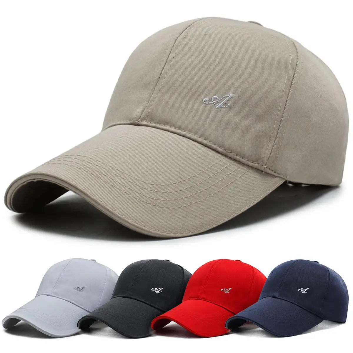 

Men Hat Curved Sun Visor Solid Color Baseball Cap Outdoor Casual Hat Adjustable Sports Beach Caps
