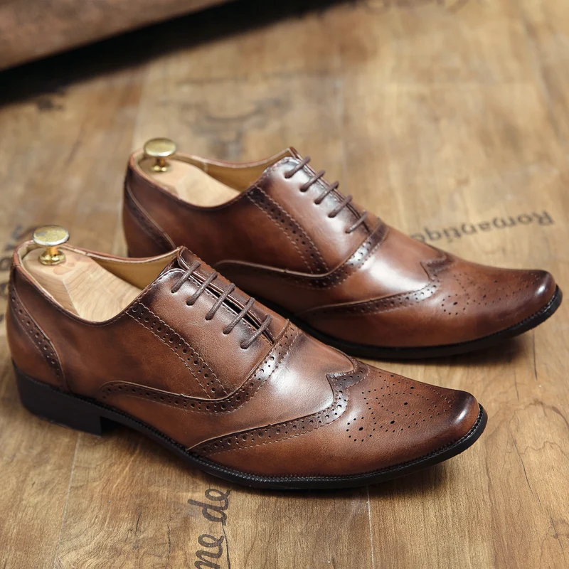 

Wear-resistant Luxurious Designer Men's Shoes New 2021 Non-slip Formal Oxford Leather High Quality Brand Casual Flat