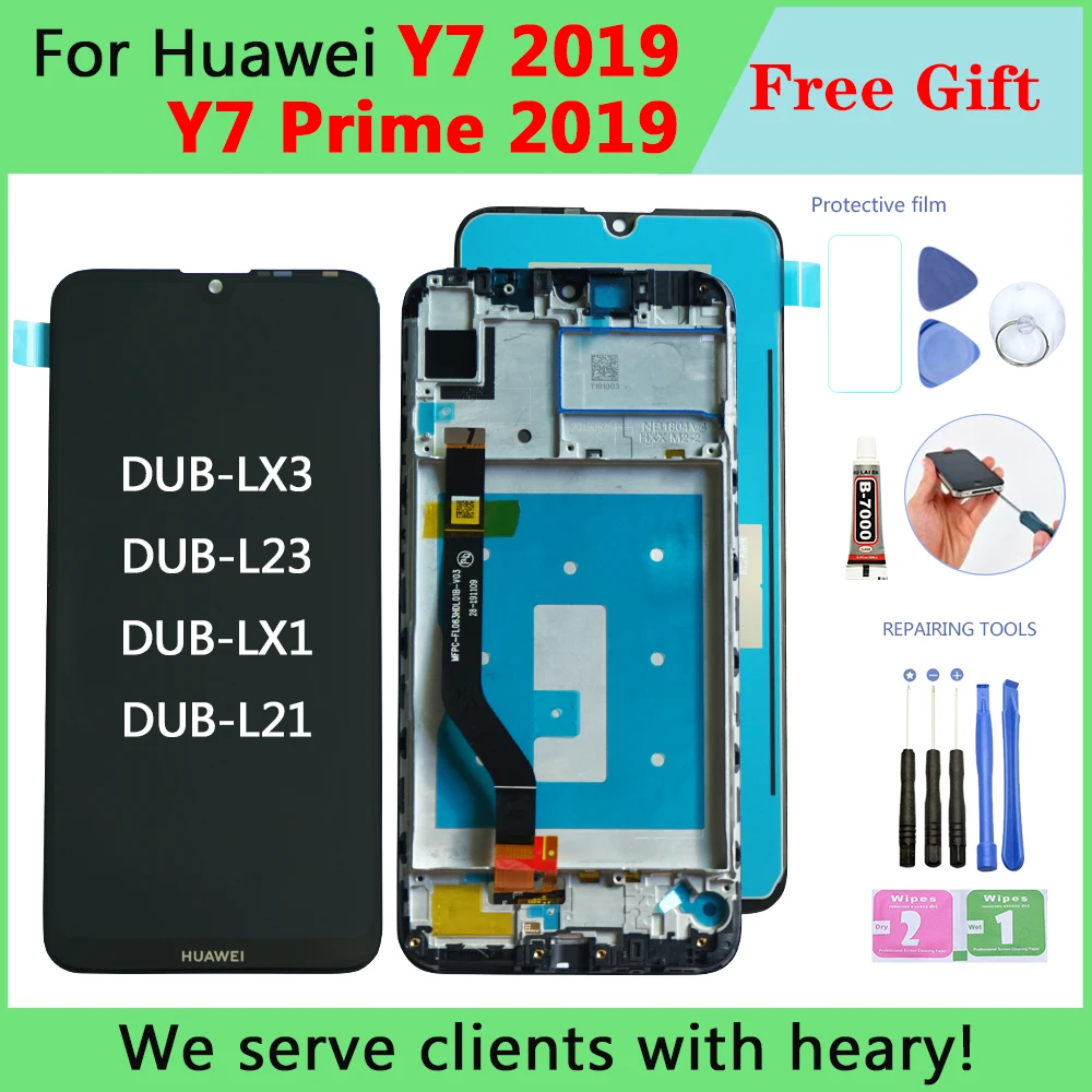 Оригинальный ЖК-дисплей для HUAWEI Y7 201 сенсорный экран с рамкой Prime 2019 запасные