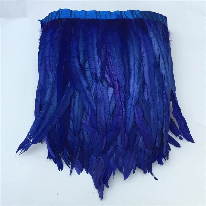 Royal blue 12-14 дюймов петух хвост отделка Coque отделка из перьев/Лента перо для ремесла платье своими руками юбка карнавальные костюмы - Цвет: Royal blue