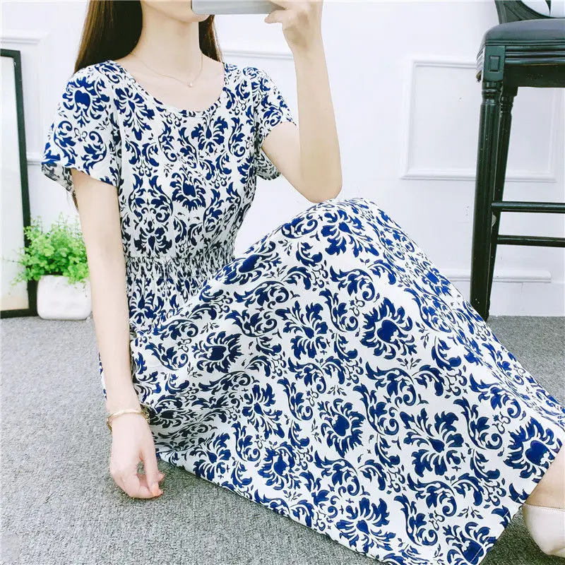 

Casual Beach Maxi Dresses Woman Summer 2021 Boho Chic Elegant Plus Size Long Chiffon Evening Fairy Clothes Floral Ladies Robe