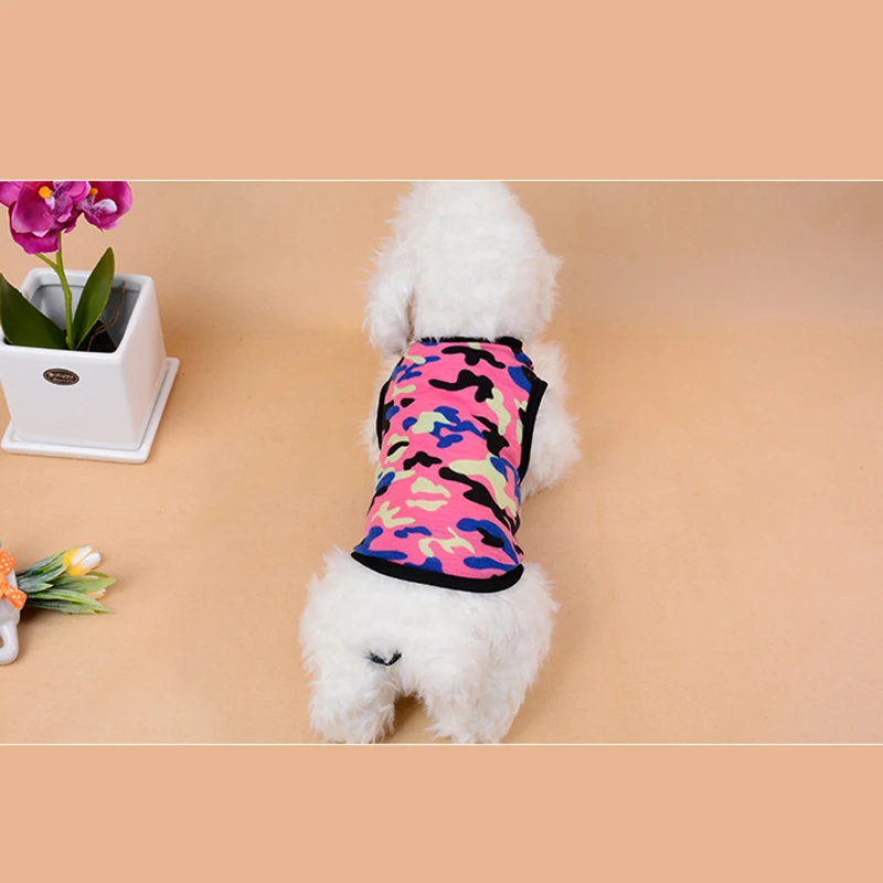 

2021 new dog clothes for small dogs Clothing cats chihuahua supplies products french bulldog acessori Camouflage cotton vest and