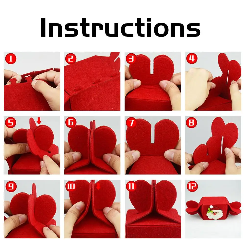 Нетканый Рождественский складной мешок для конфет Санта Клаус Снеговик Лось