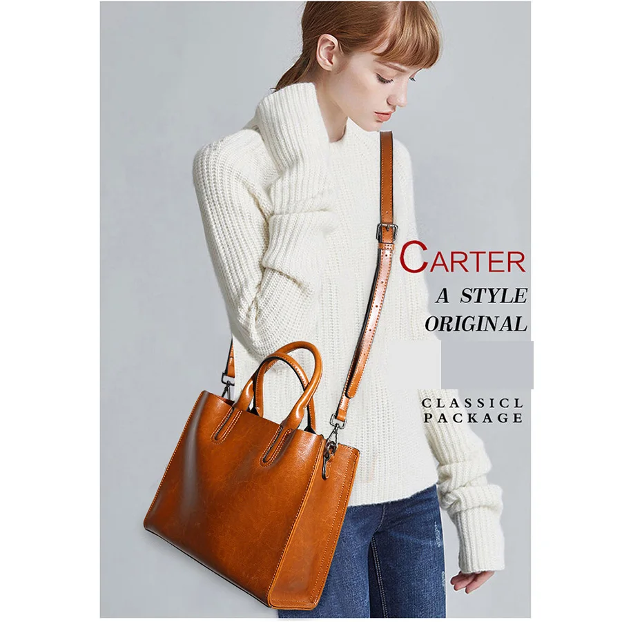 Кожаная сумка на плечо HANSOMFY женские винтажные сумки роскошная женская