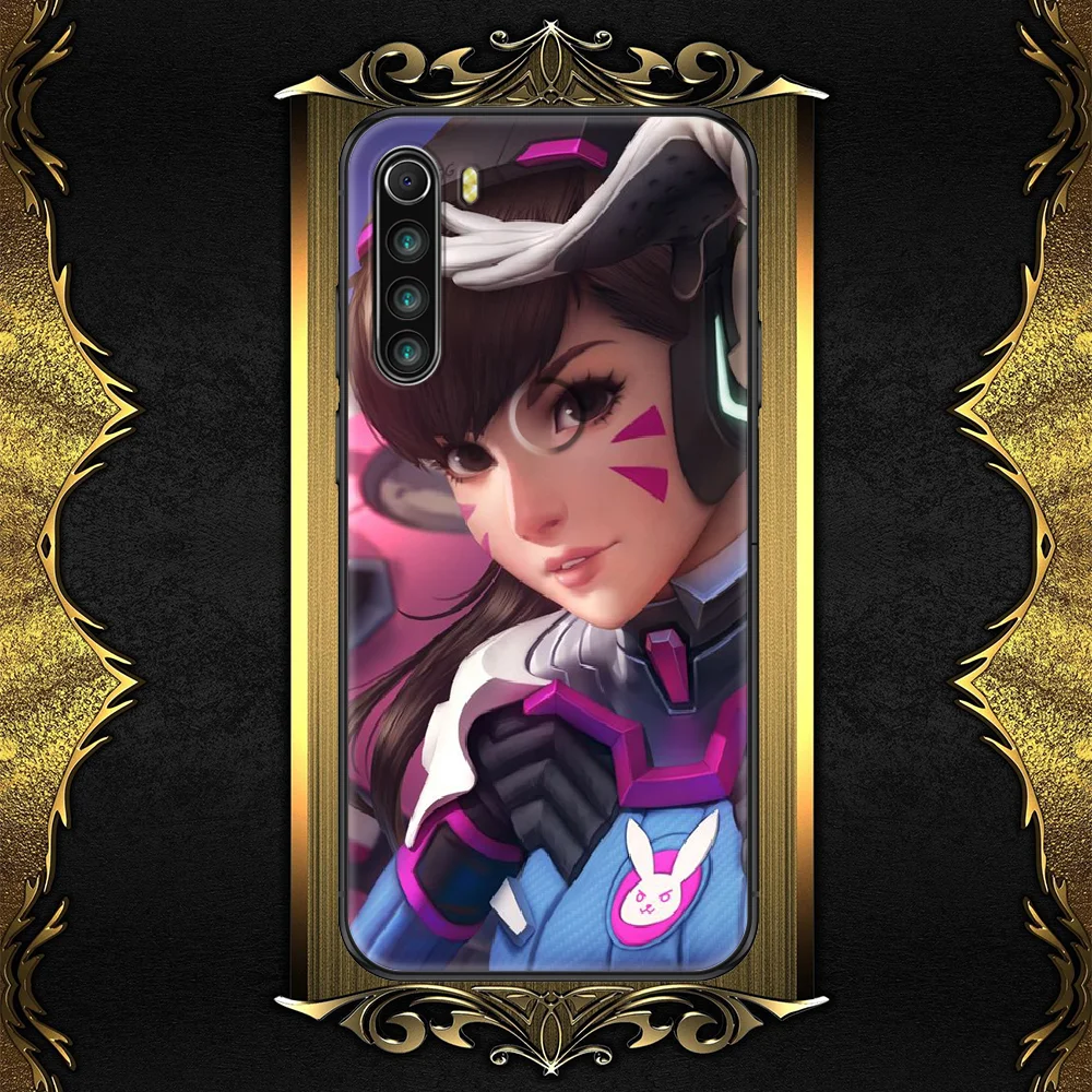 

Overwatches Genji Game d.va Phone case For Xiaomi Redmi Note 7 7A 8 8T 9 9A 9S 10 K30 Pro Ultra black fashion cover painting