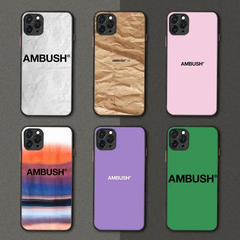 

Cute Japan Ambush Phone Case Black Transparent Matte For IPhone 7 8 11 12 S Mini Pro X XS XR MAX Plus Cover Shell