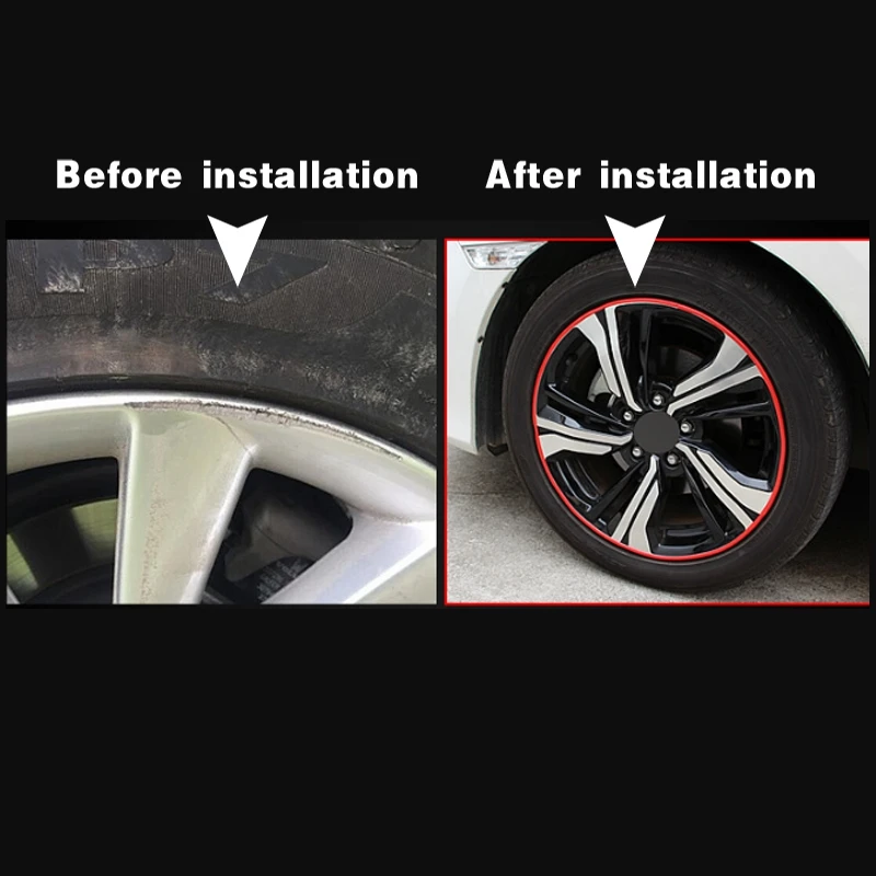 Универсальный красный 8 м автомобильный ободок для колес обода шин защитная
