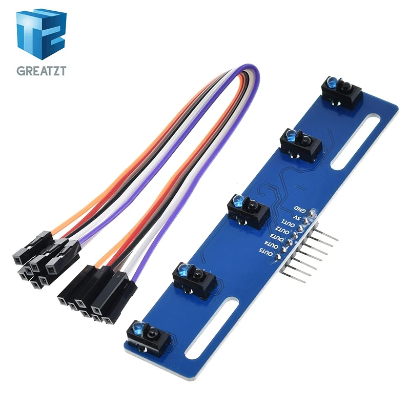 MH ET в прямом эфире 5 канала инфракрасного Светоотражающие Сенсор TCRT5000 комплект