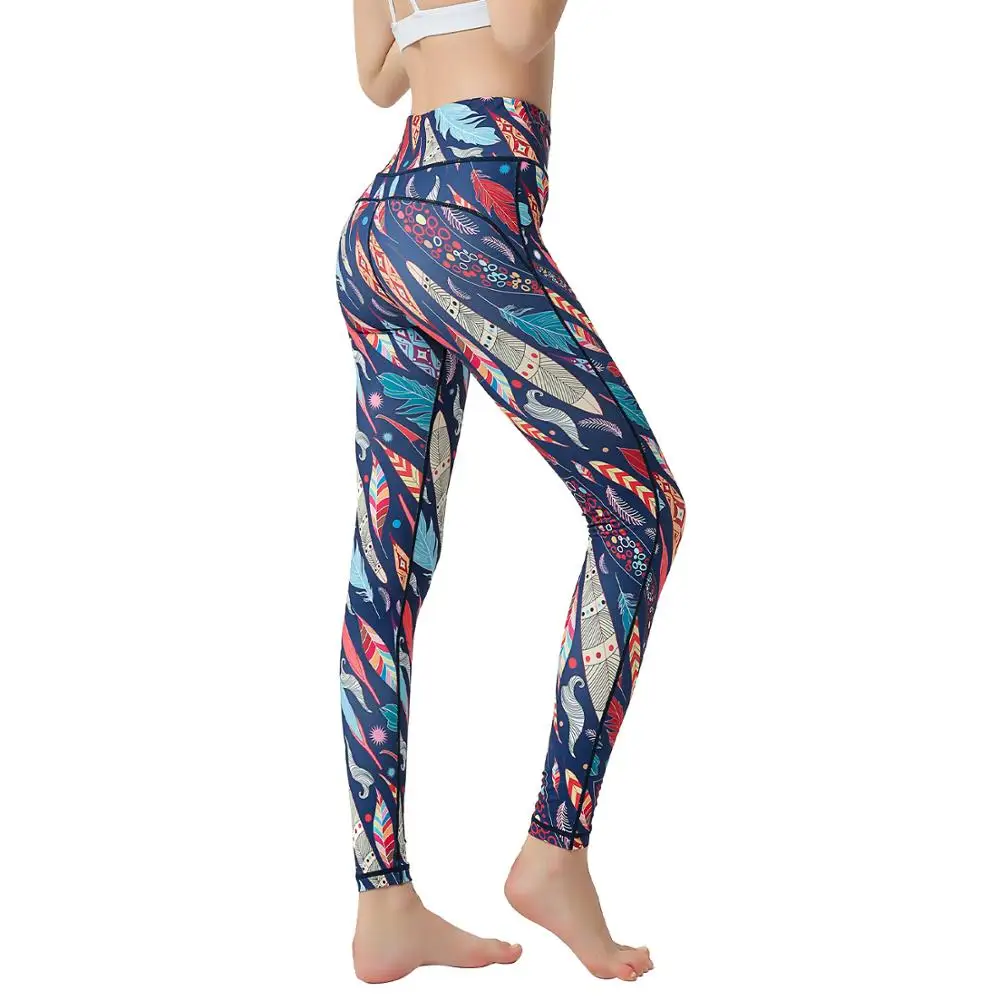 

Брюки, Леггинсы для йоги, женские длинные брюки из нейлоновой ткани, быстросохнущие спортивные штаны с красочным принтом для фитнеса, горяч...