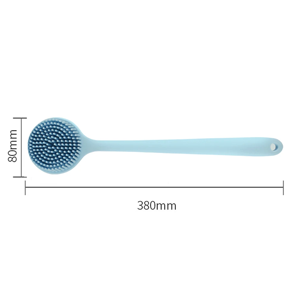 

Silicone Double Side Bath Body Brush Long Handle Back Brushes Rub Massage Shower Cleaning Remove Exfoliating Bathroom Wash Brush