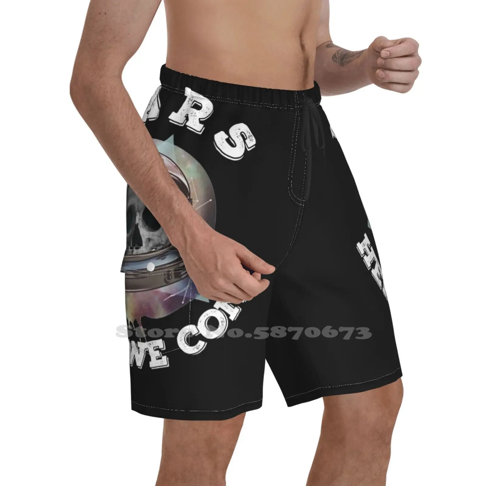

Mars Here We Come Skull Sceleton Space Suit Travaler Astronaut Air Galaxy Abstract Galactic Mission Fashion New Men'S Beach