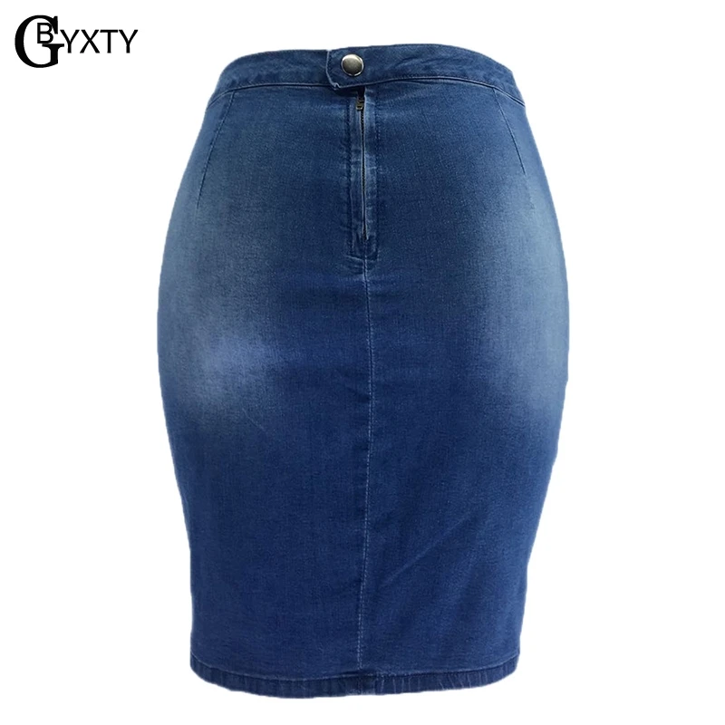 Женская облегающая юбка карандаш GBYXTY повседневная стрейчевая джинсовая с