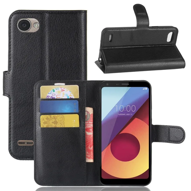 Для LG Q6 плюс Чехол 5 класса люкс из искусственной кожи чехол-бумажник чехол для