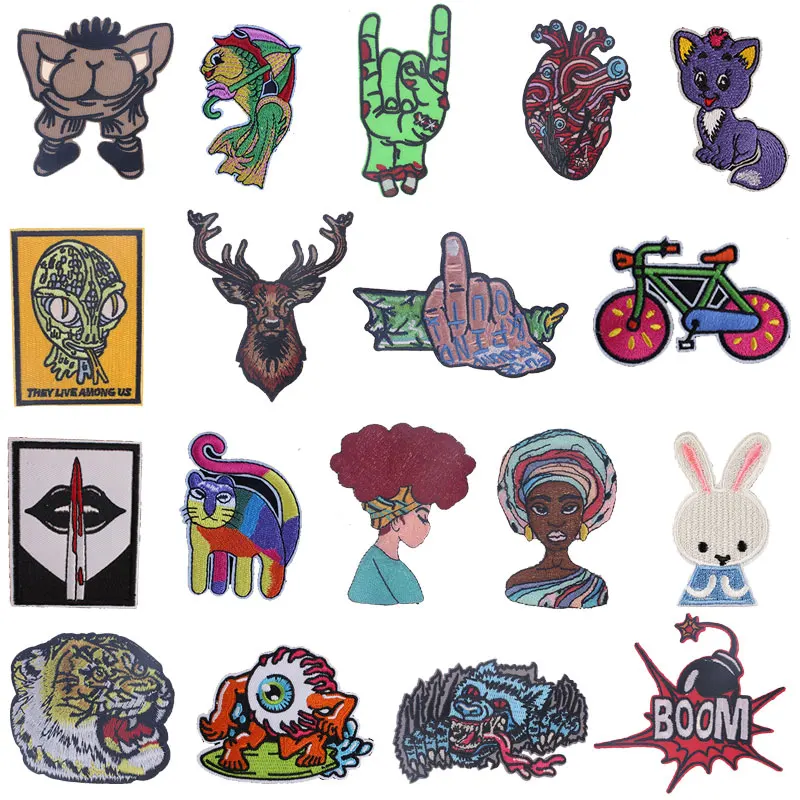 Тканевые нашивки с вышитыми животными из железа для мальчиков и девочек