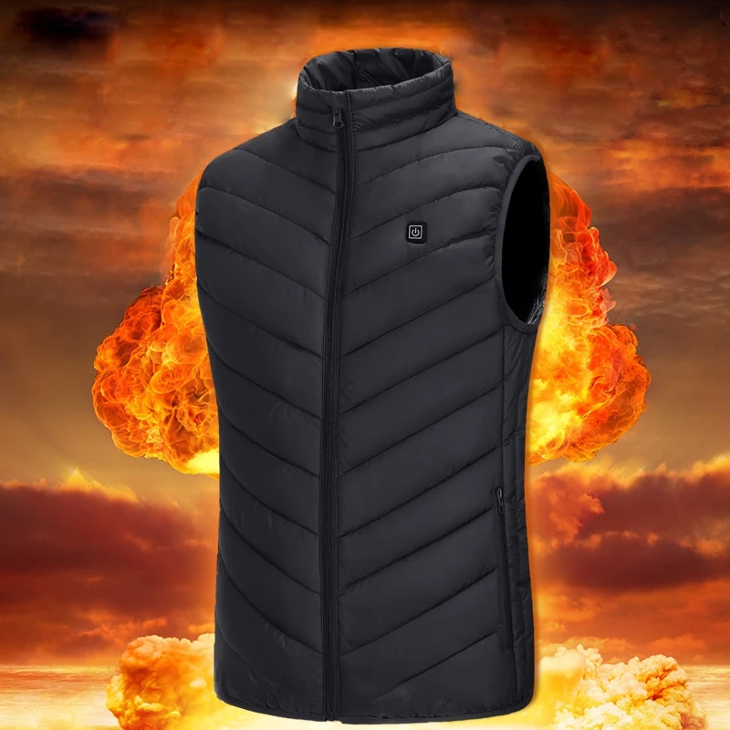 

Outdoor Electric Heated Vest USB Heating Vest Winter Thermal Men's Cloth Feather Camping Hiking Warm Hunting Jacket HF