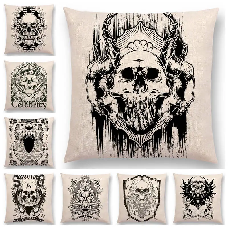 Новинка черно-белая стильная крутая голова черепа Рок Панк Смерти демон Опавшая