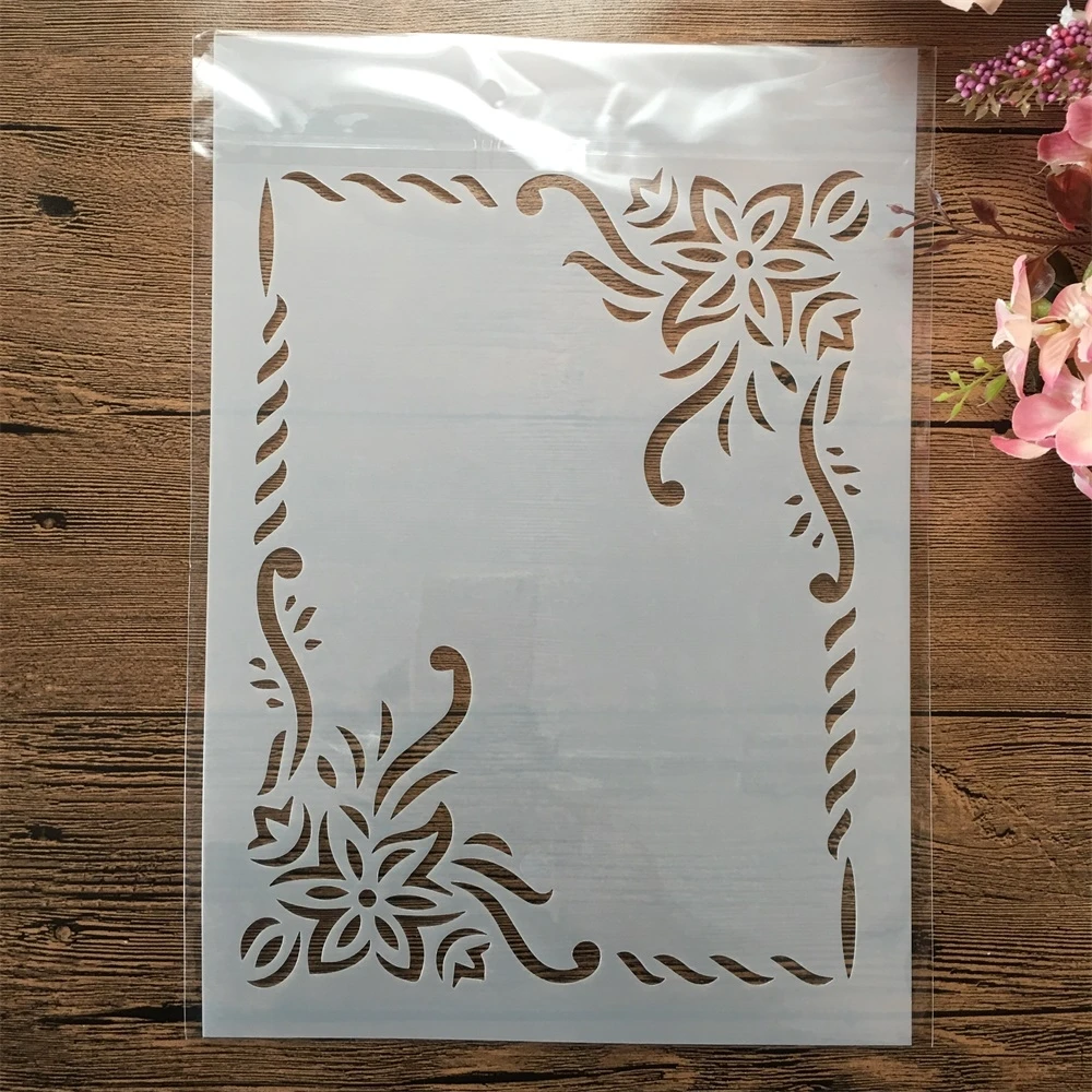 

A4 29cm Black Rectangle Mail Frame DIY Layering Stencils Wall Painting Scrapbook Coloring Embossing Album Decorative Template