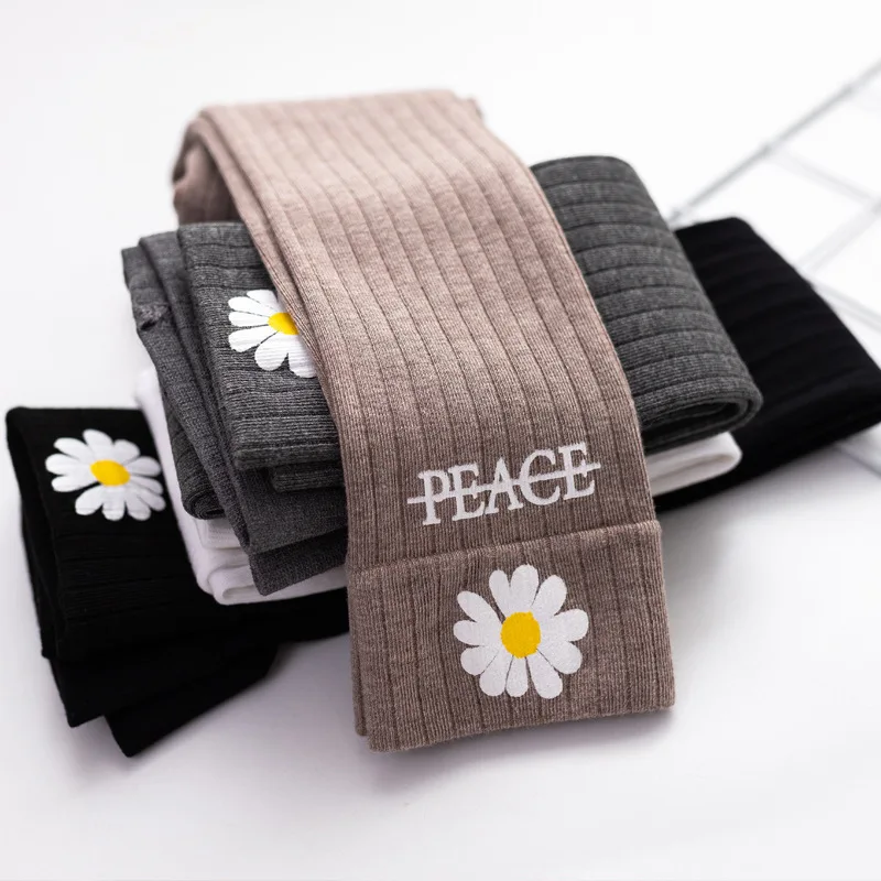 

Зимние колготки для девочек, теплые колготки с цветочным принтом алфавита для детей, хлопковые колготки, Повседневные детские колготки для ...