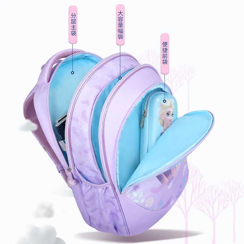 2021 Disney Frozen School Bags For Girls Elsa Anna Primary Student Shoulder Orthopedic Backpack Grade 1-5 Large Capacity Mochila
