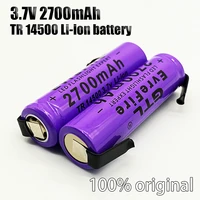 new 14500 lithium battery3 7v2700 mah rechargeable battery welded nickel foil bateria used in toy led flashlight