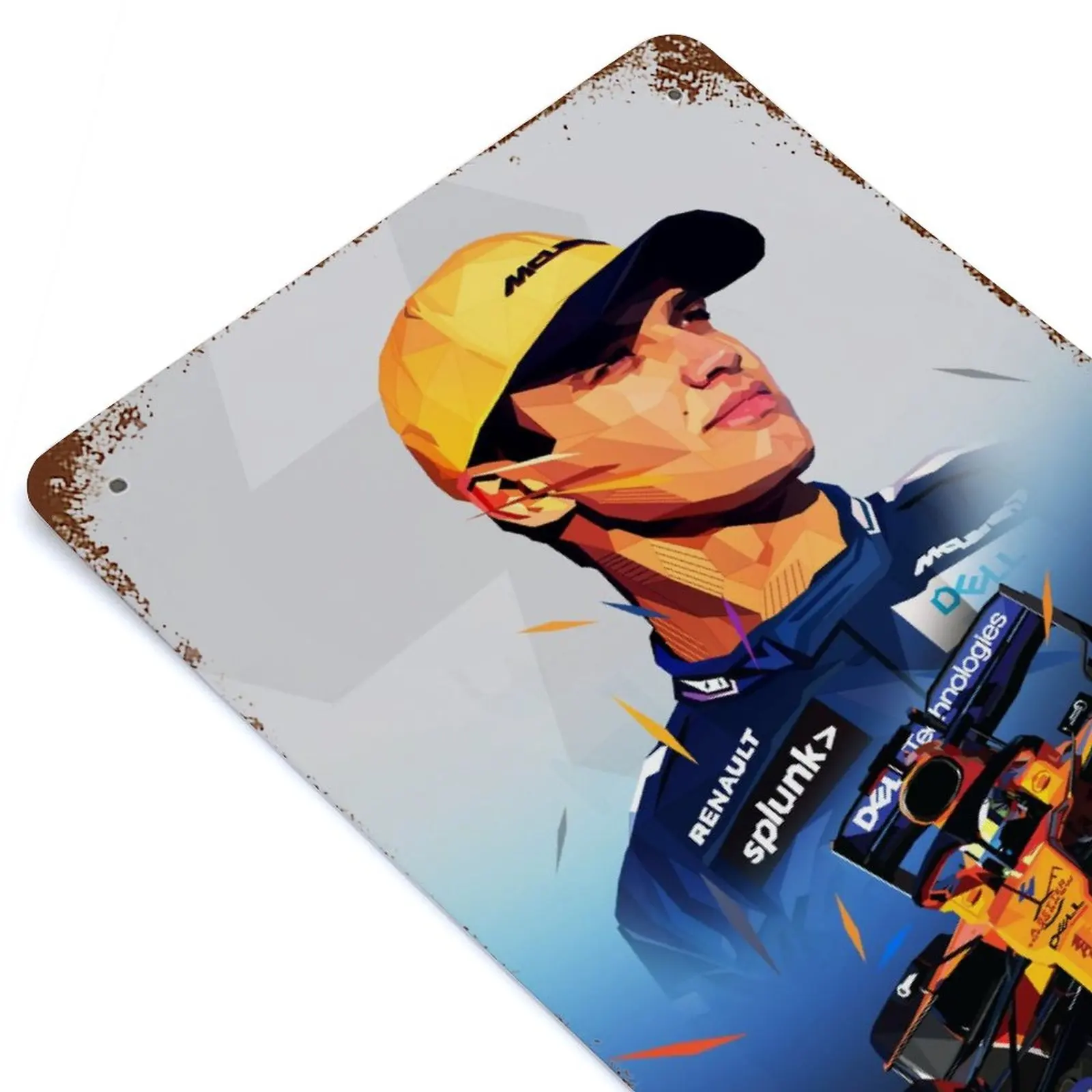 

Lando Norris Low Poly Printed Retro Metal Poster Decor Home Wall Decoration Tin Sign Plaque