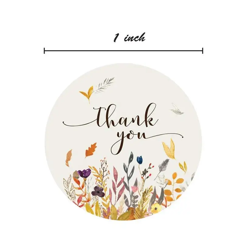 

Round Color printing Thank You Stickers 500pcs/Roll Flower Stickers For Wedding Favors Party Handmade Scrapbooking Gift Packing