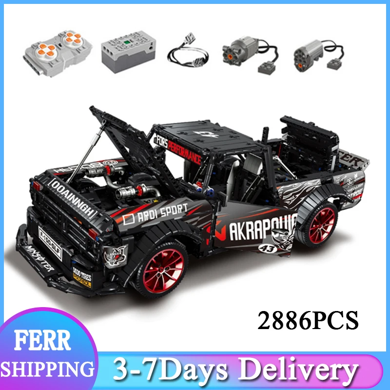 

Модель гоночного автомобиля 2021 23016 MOC, технические модели Ford Mustang Hoonicorn, 2886 деталей, строительные блоки, кирпичи, детские игрушки, подарки