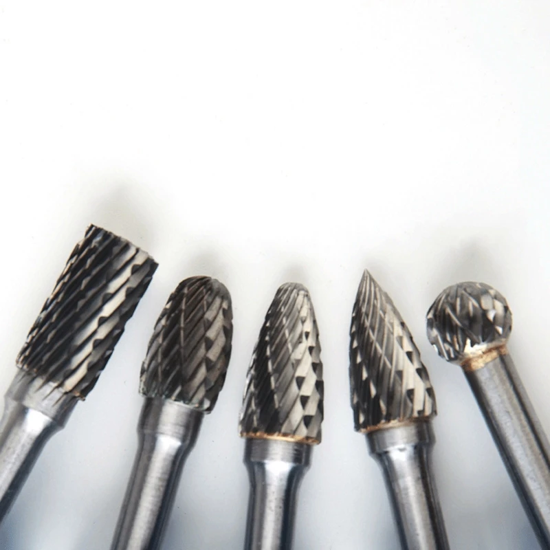 

5Pcs Tungsten Carbide Carving Burrs Bit Double Cutter Burring File Grinder Drill K9FA